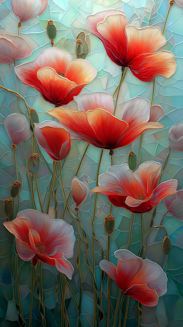 Vivid poppy field